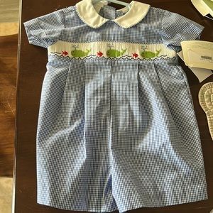Boys smocked whale outfit